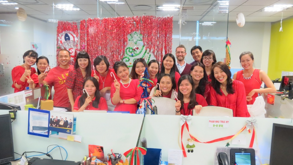 HR Team celebrating Christmas 2014